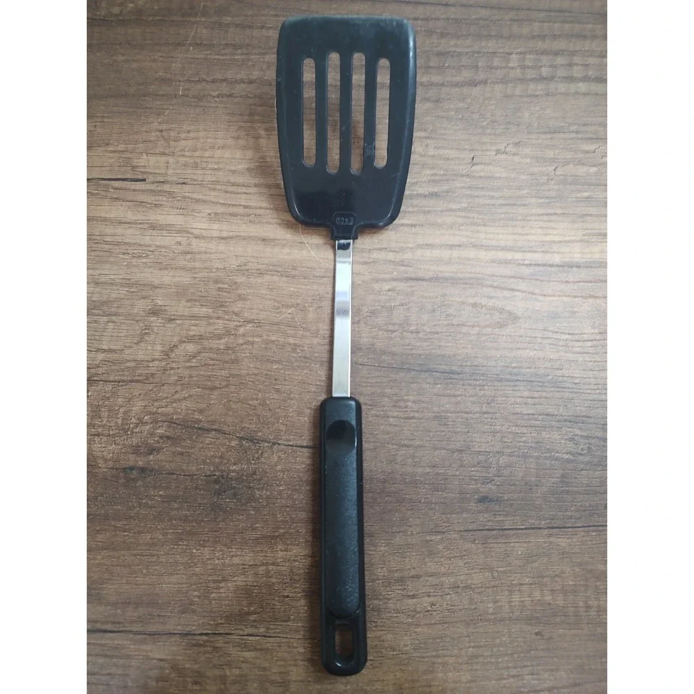 Vintage Ekco Slotted Spatula Black Handle Flipper U139
